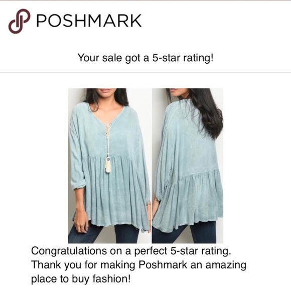 LAST 1! BOHO STYLE scoop neck babydoll tunic top. - Picture 4 of 4